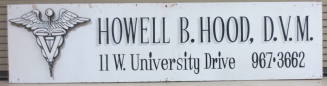 Sign for Vet Clinic of Dr. Howell B. Hood- Tempe, AZ