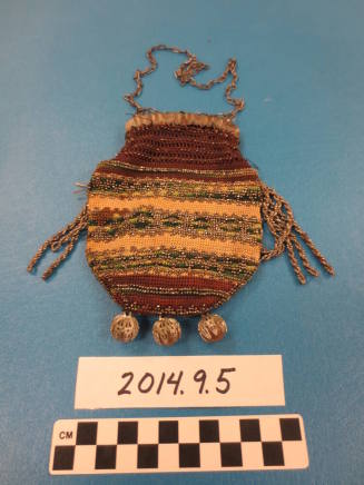 Striped Brow, Green and Beige Purse