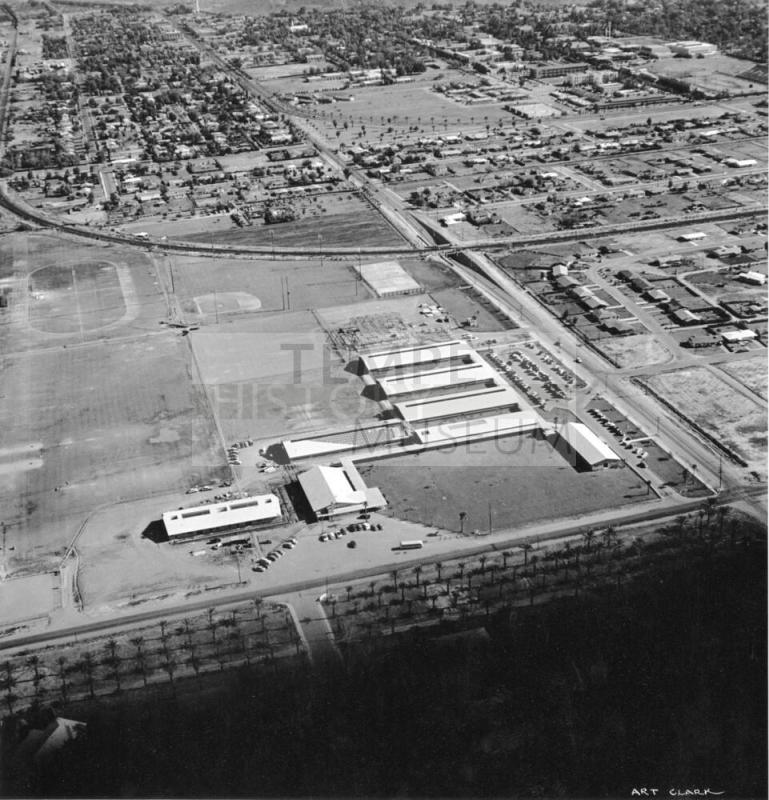 Aerial Photo of Tempe, Arizona. Tempe Union High School in foreground