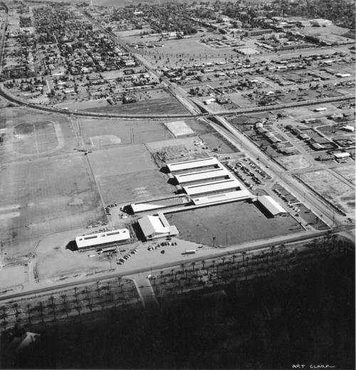 Aerial Photo of Tempe, Arizona. Tempe Union High School in foreground
