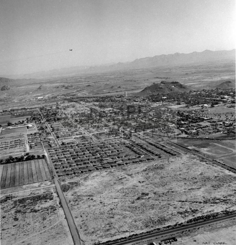 Aerial Photo of Tempe, Arizona with Broadway Road in foreground