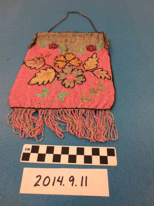 Pink Floral Beaded Purse