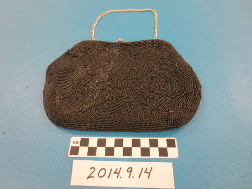 Black Beaded Modern Purse