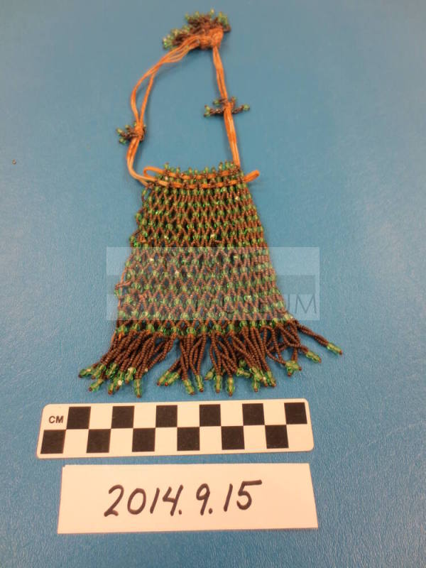 Green and Brown Beaded Purse