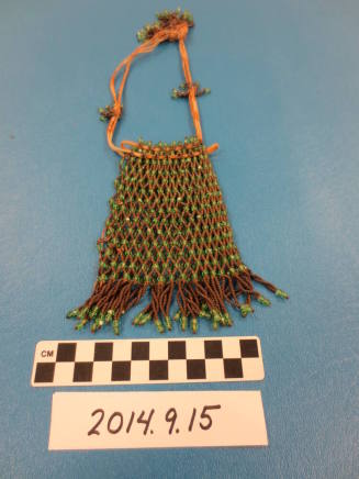 Green and Brown Beaded Purse