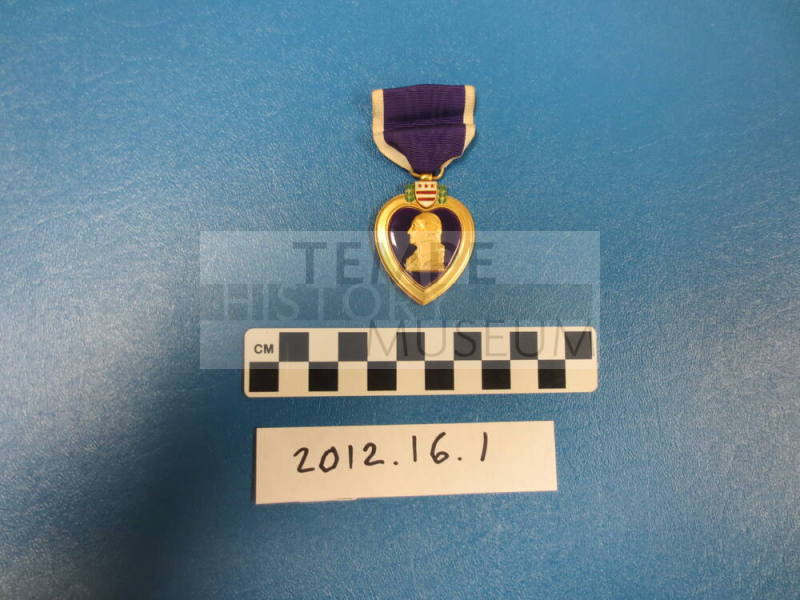 Purple Heart medal and case for Radarman 3rd Class Bill Hugh Tosh
