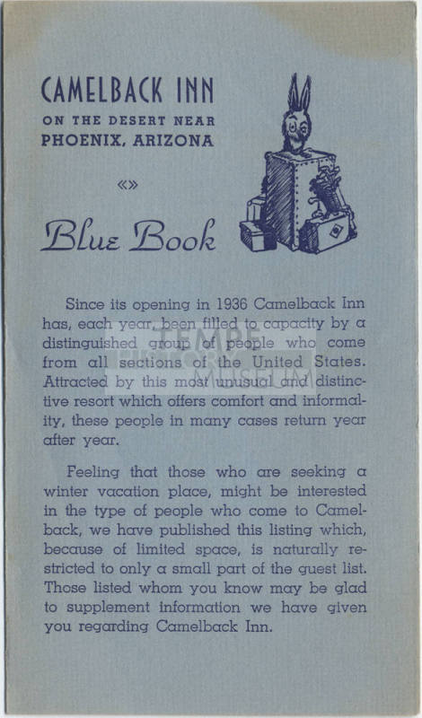 Camelback Inn Blue Book