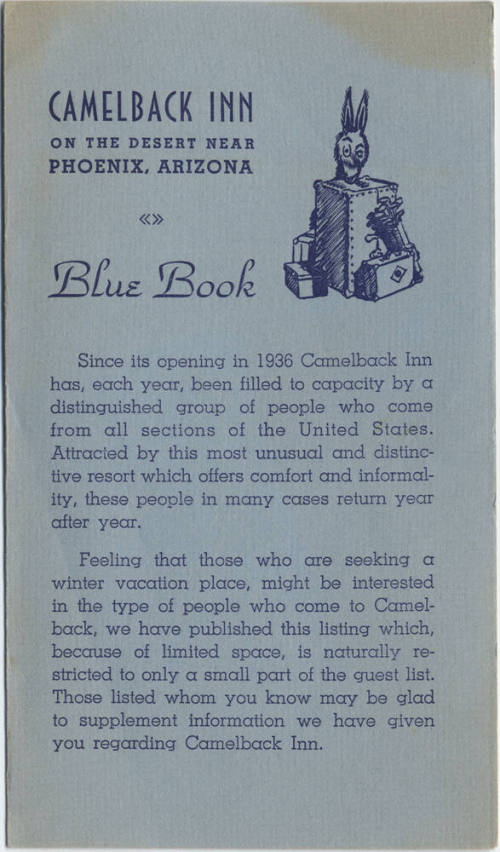Camelback Inn Blue Book