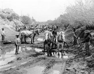 Men and Horses constructing a canal