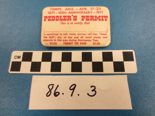 Badge, Peddler's Permit