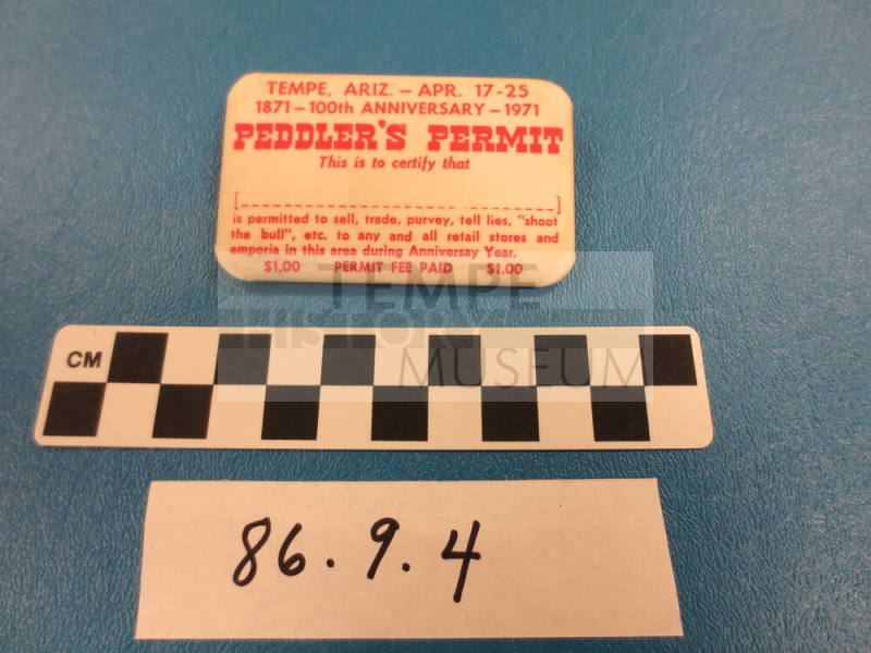 Badge, Peddler's Permit