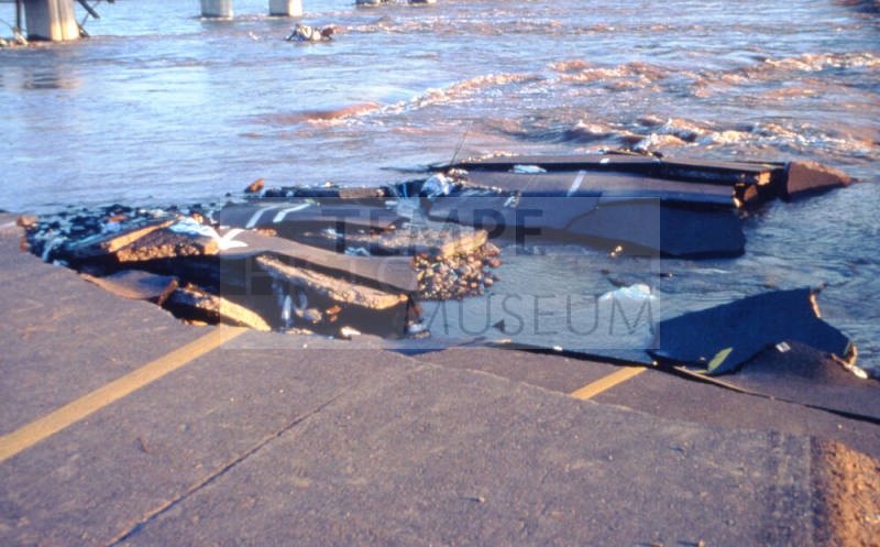 Remains of road through the Salt River riverbed east of the old Mill Avenue bridge.