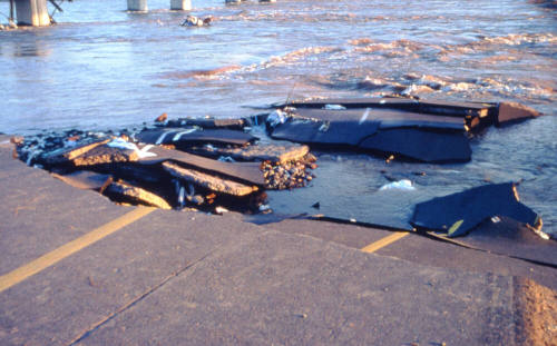 Remains of road through the Salt River riverbed east of the old Mill Avenue bridge.