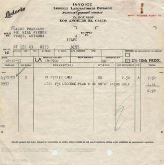 Lederle Laboratories Invoice to Laird and Dines