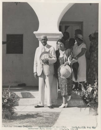 Governor B.B. Moeur and Mrs. C.D. Croaff. at the dedication of the Arizona State Tuberculosis Sanitarium (aka Arizona State Welfare Sanitarium).