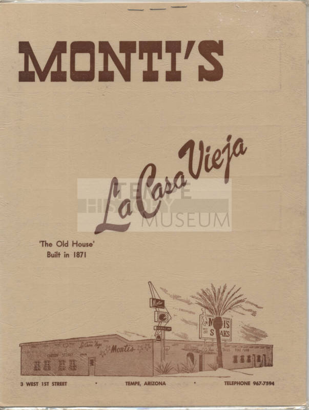 Monti's La Casa Vieja Menu