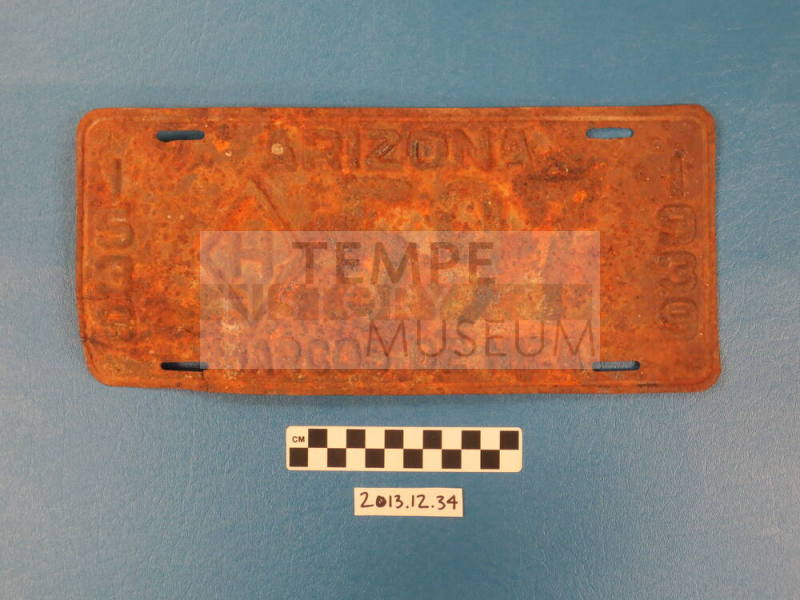1939 Arizona License Plate 597 Marcos de Niza