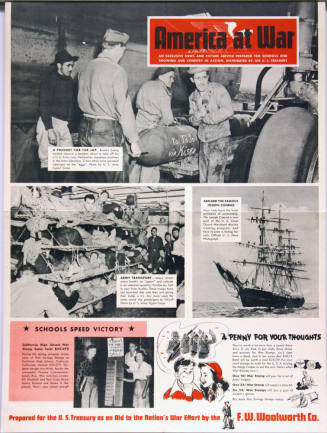 WW II Poster - "America at War" by F.W.Woolworth Co.