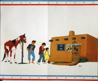 Adobe Post Office with World War II Poster