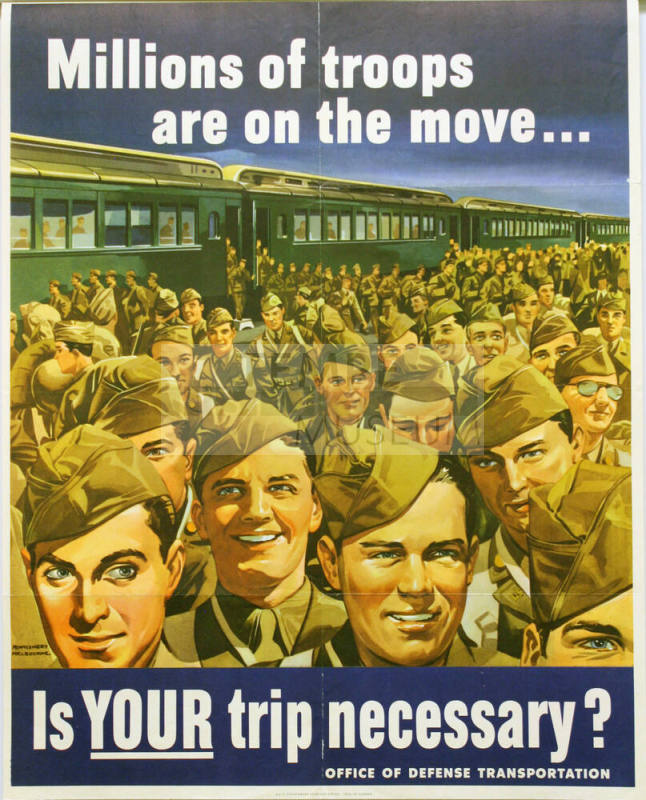 WW II Poster- Millions of troops are on the move ...