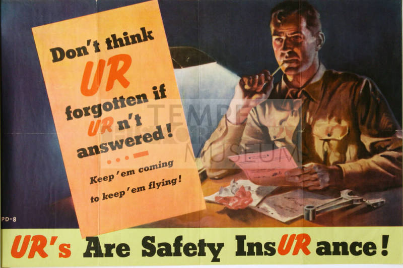 WW II Poster - Don't Think Ur Forgotten If URn't Answered!