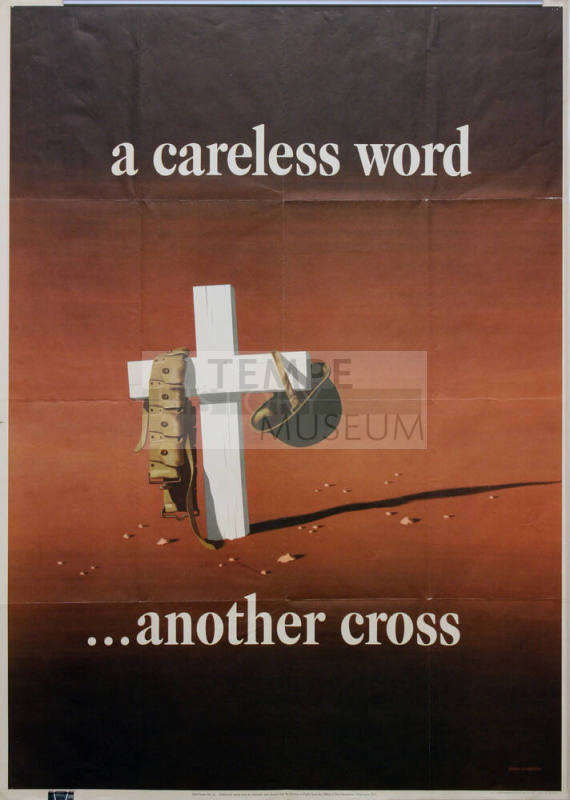 WW II Poster- a Careless Word, Another Cross