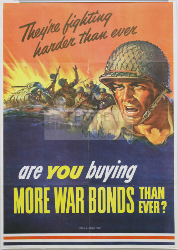 WW II Poster- "They're fighting harder than ever"