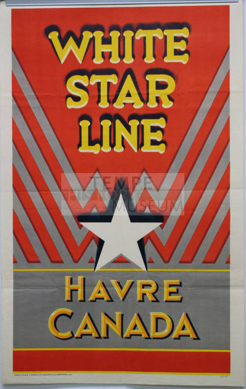 Travel Poster- White Star Line Havre Canada