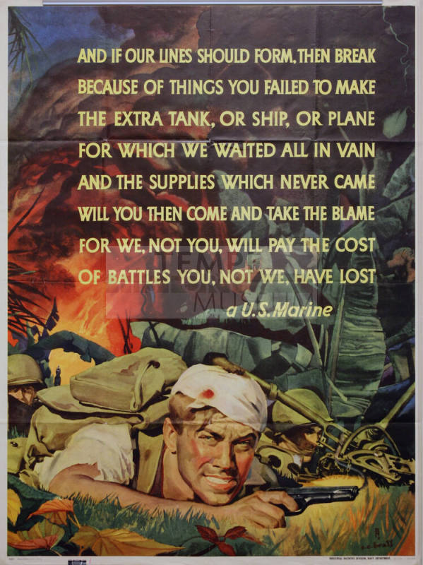 WW II Poster- "And If Our Lines Should Form.."