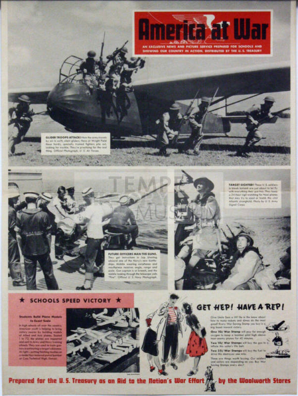 WW II Poster - "America at War" by F.W.Woolworth Co.