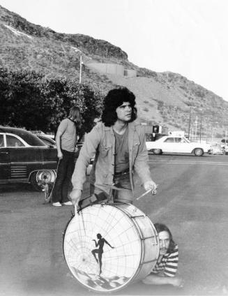 Harold Aceves with drum