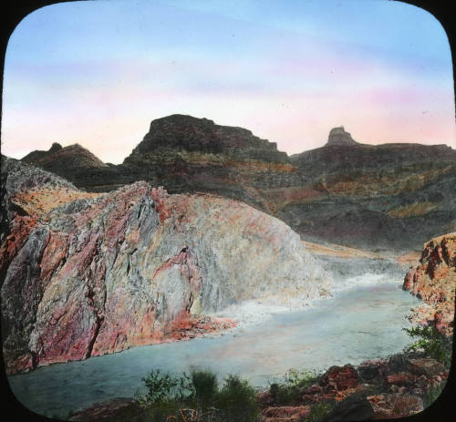Grand Canyon looking up river from Base Camp, Arizona