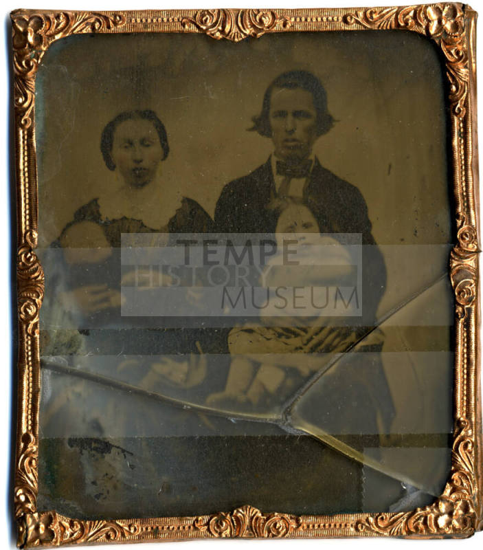 Glass plate negative of the Granville and Sarah Ridenour,