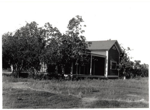 Back view of Woolf family home