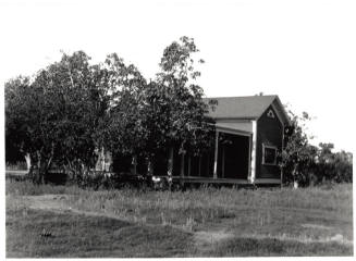 Back view of Woolf family home
