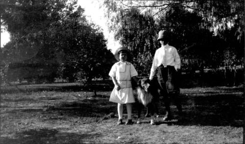 Charles Harold and Dorothy with dog