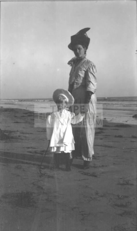 Ruby and Charles Harold on beach