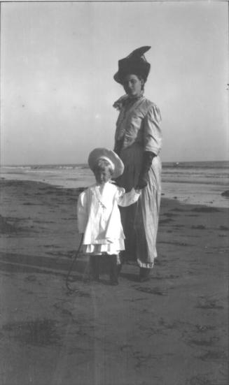 Ruby and Charles Harold on beach