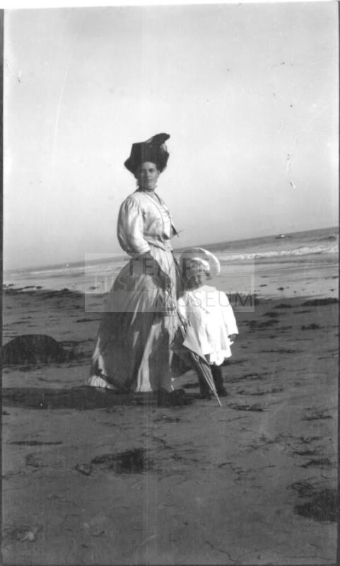Ruby and Charles Harold on beach