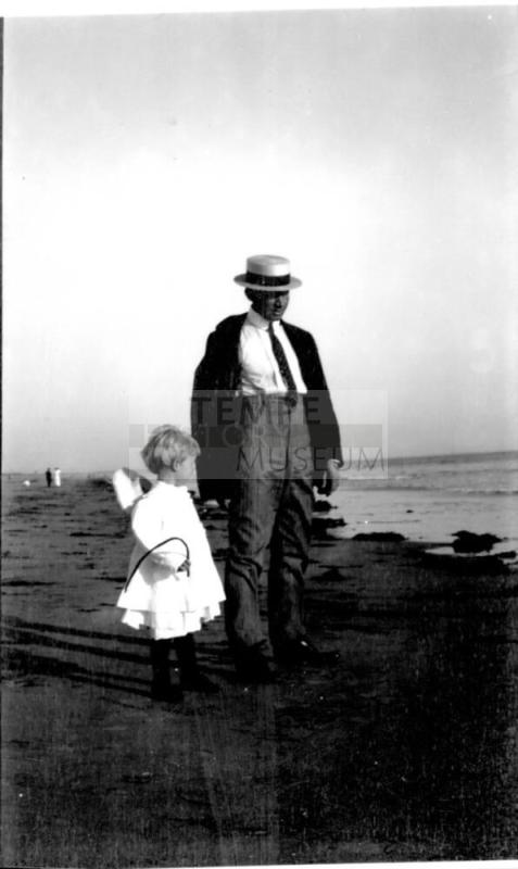 Charles Custis and Charles Harold on beach
