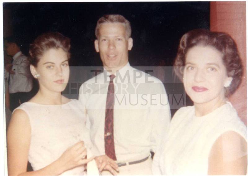 Photograph of Robert Royse, girlfriend Sue Herganrather, and Sally Hergenrather after Gradution