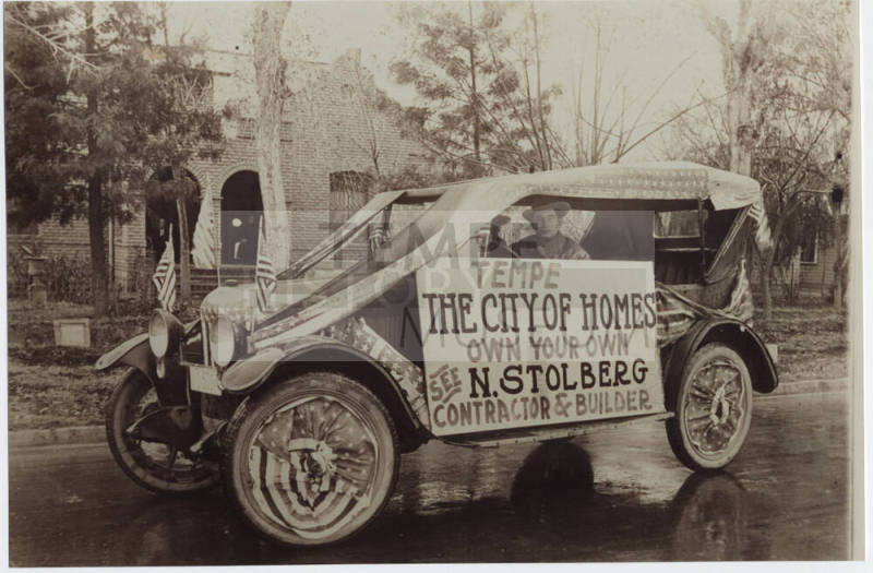 Photograph - Car float for N. Stolberg "Tempe the City of Homes"