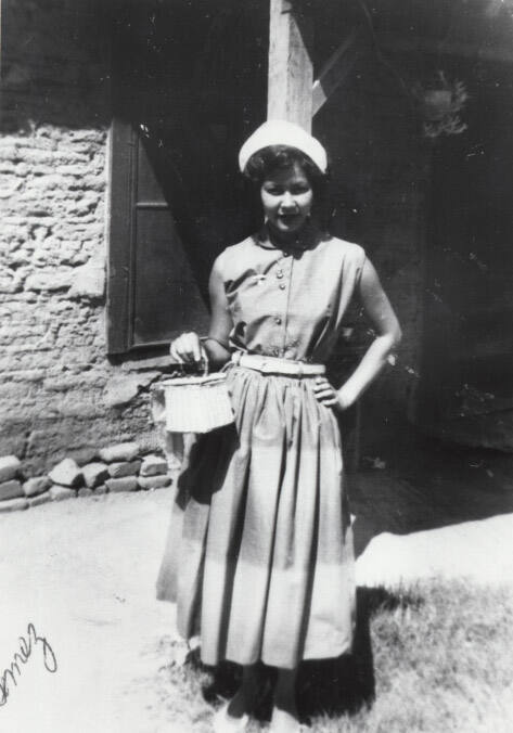 Photograph - Irene Gomez in Mickey Mouse Town