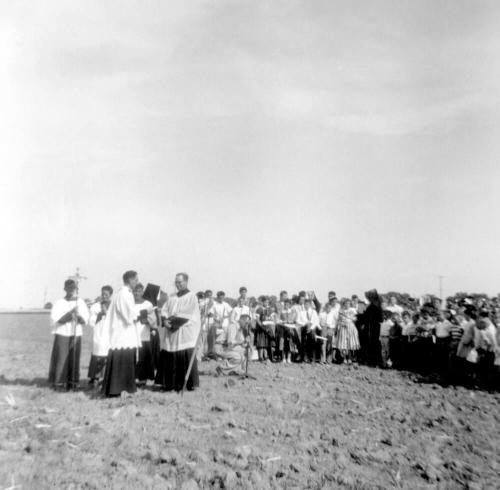 Photograph - Ground Breaking of Lady of Mt. Carmel Church near Rural and Broadway in May 1957