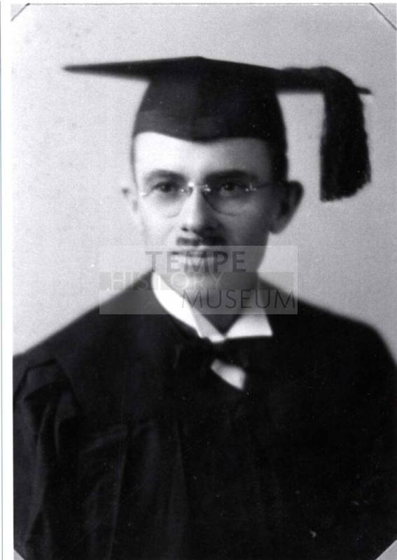 Photograph - Floyd Fisk in Graduation Cap and Gown