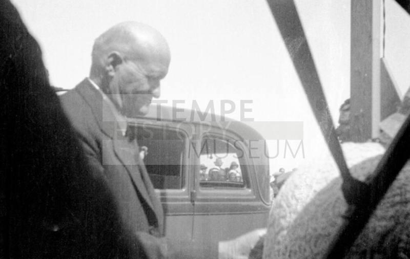 Negative - Governor Moeur at Dedication of Tempe Mill Ave Bridge c. 1933