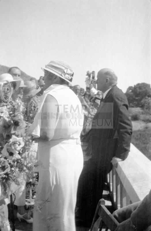 Negative - Governor Moeur and Mrs. Moeur at Dedication of Tempe, Mill Ave Bridge