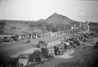 Negative - Band playing on Bridge during Dedication of Tempe, Mill Ave Bridge c. 1933