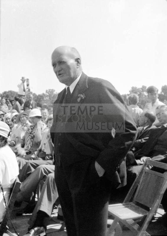 Negative - Governor Moeur during Dedication of Tempe, Mill Ave Bridge, c. 1933