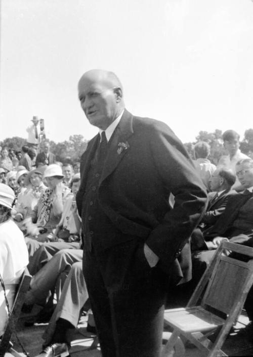 Negative - Governor Moeur during Dedication of Tempe, Mill Ave Bridge, c. 1933